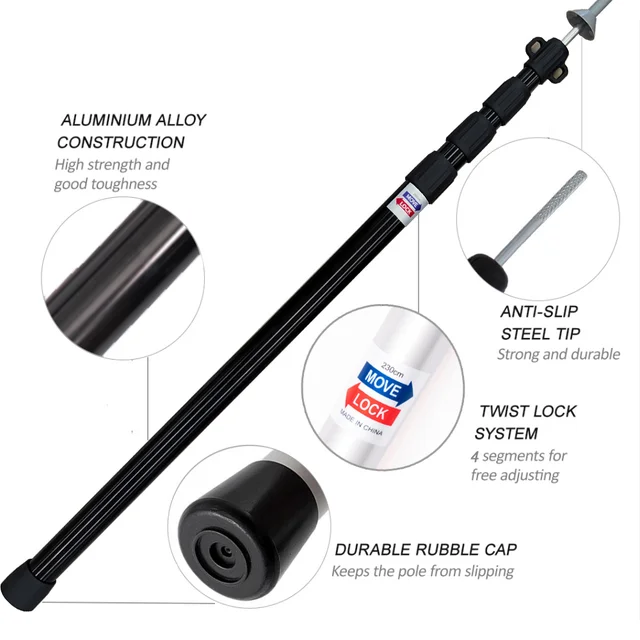 Két Színű 4 Szegmens Alumínium Sátor Pólus Állítható Tartó Rudak Tengerparti Menedék Pátp Napellenző Oszlopok Kemping Túrázási Sátorhoz - Image 4