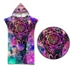 Printed Hooded Beach Towel For Adults Child Quick Dry Swimming Pool Poncho Bath Towel With Cloak Bathrobe Swimming Towels 4