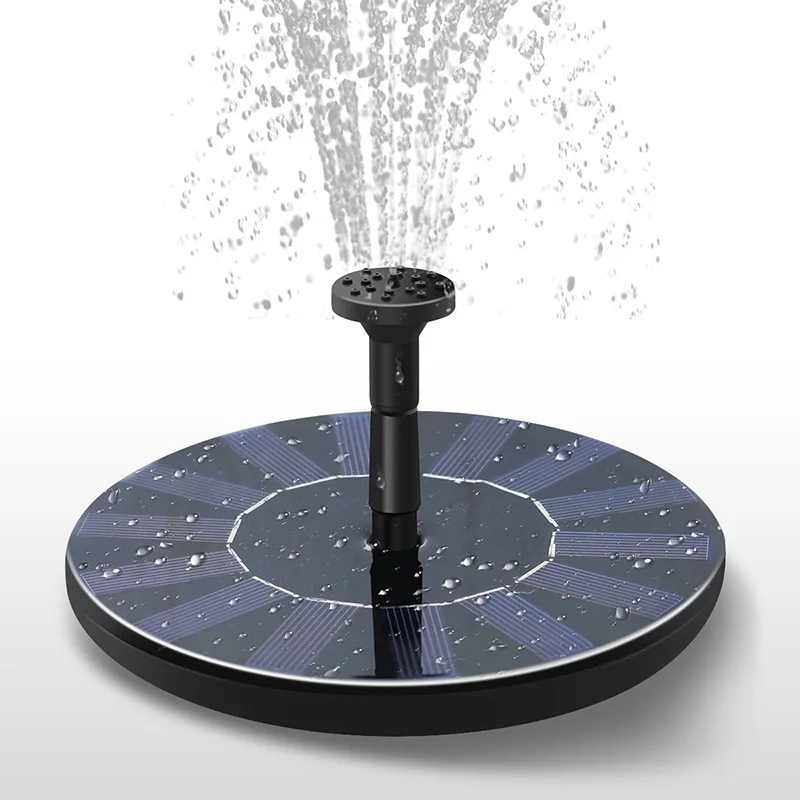 

Solar Garden Water Fountain Pump, Miniature Floating Fountain, Solar Water Sprinkler, Outdoor, Round