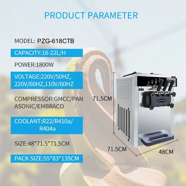 18~22L/H 110V 220V Commercial Soft Serve Ice Cream Make Machine Price Professionals Maker For Sale 2