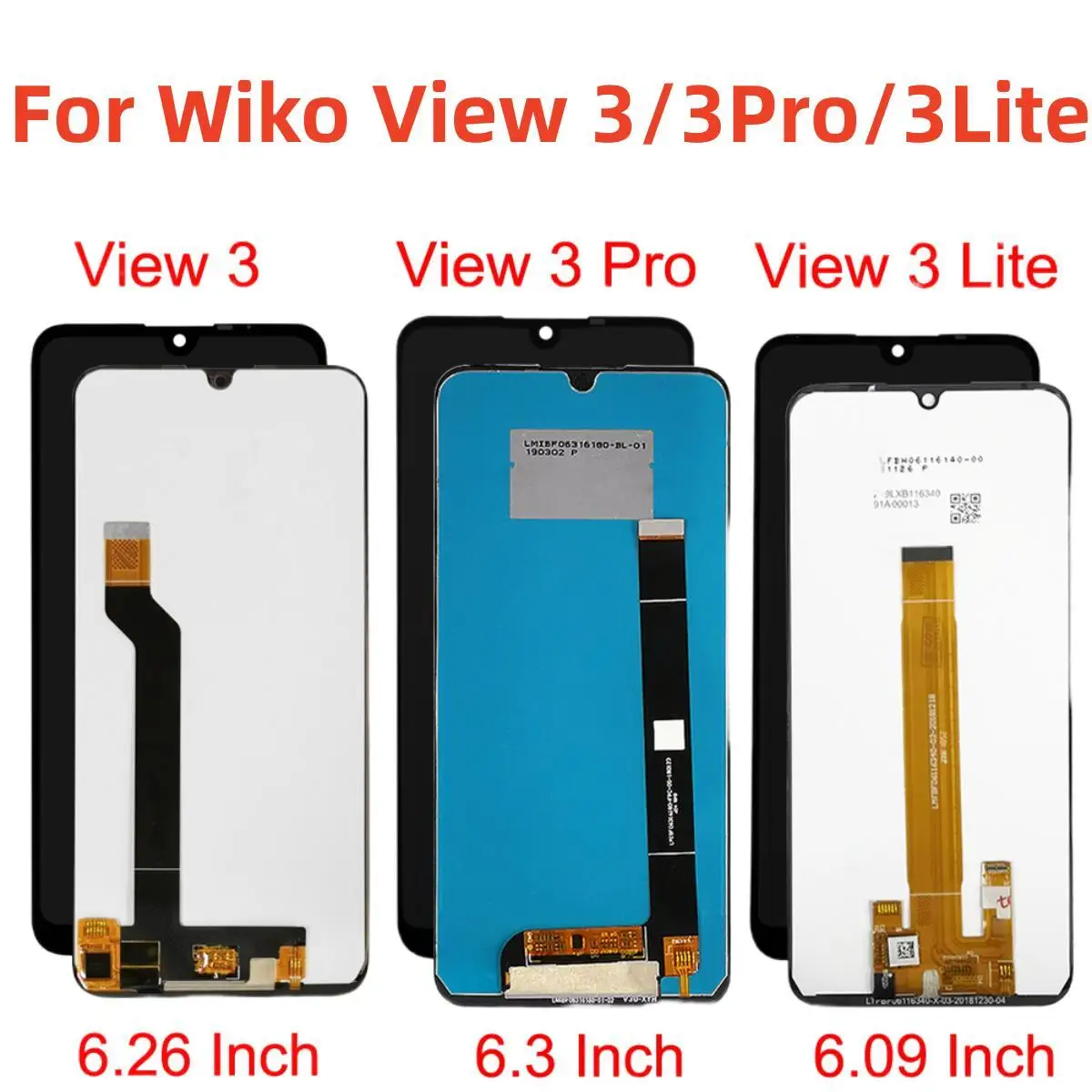 Per Wiko View 3 W-P311 Lcd View 3 Lite W-V800 Display Lcd Touch Screen Digitizer Assembly Per Wiko View 3 Pro W-P611 Lcd