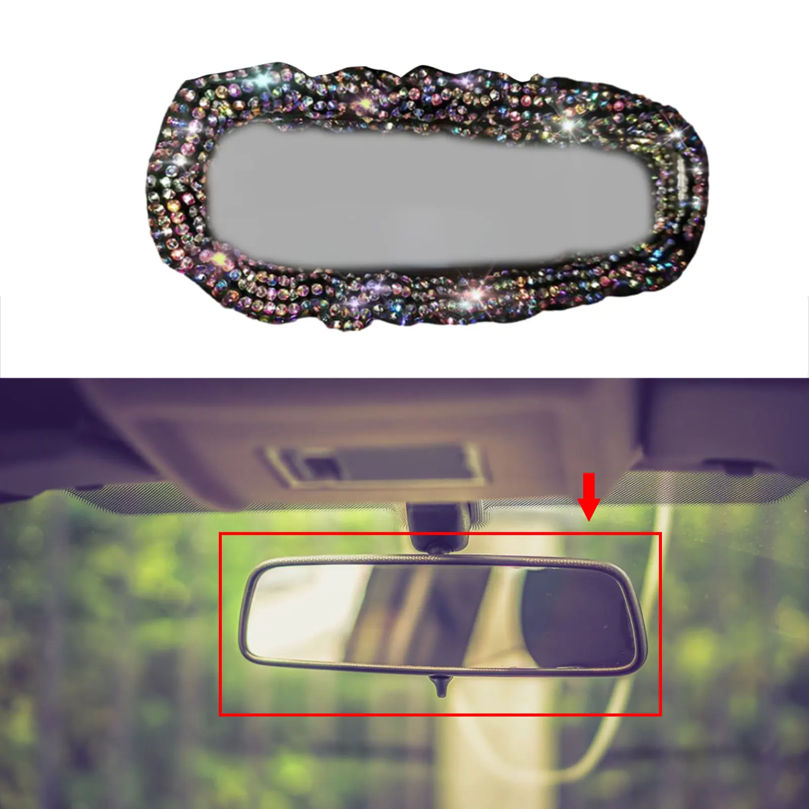 Copri specchietto retrovisore per auto con strass di cristallo