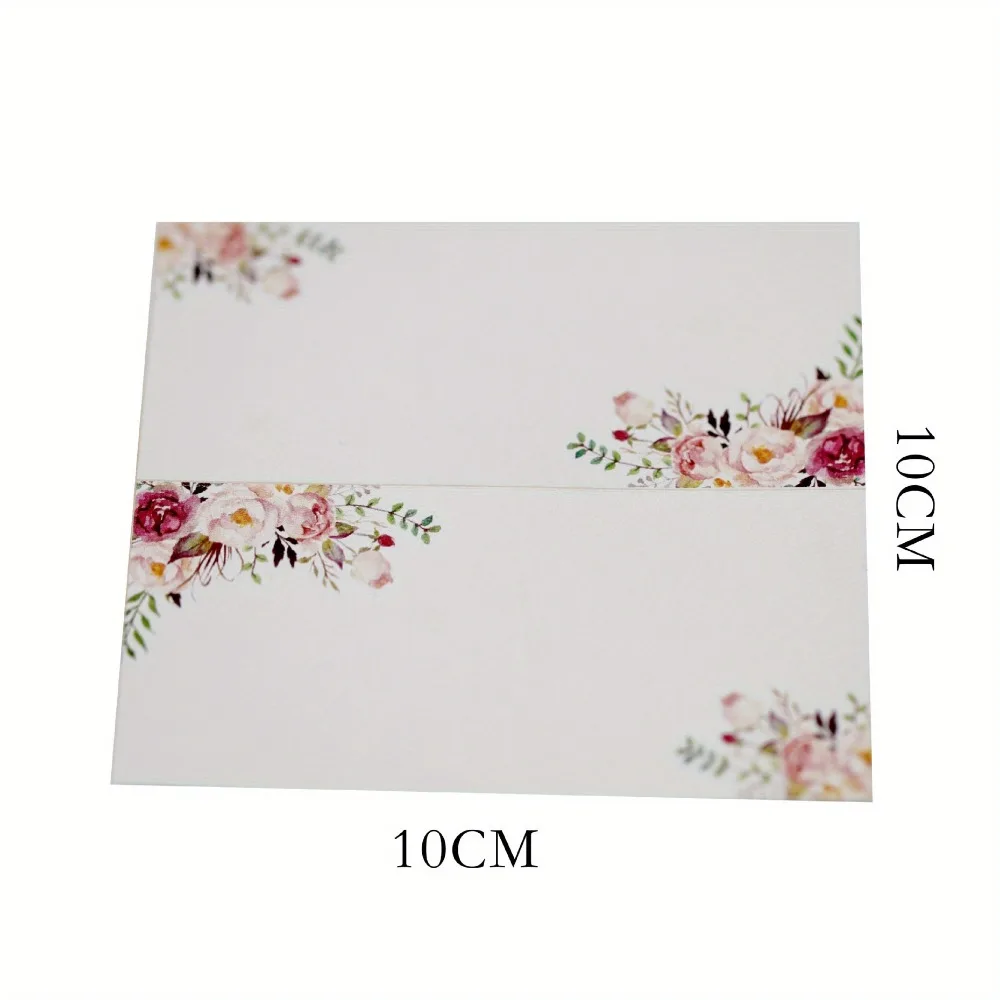 20/50/100pcs printed flowers name place cards wedding seating number card table decor Christmas birthday party greeting card