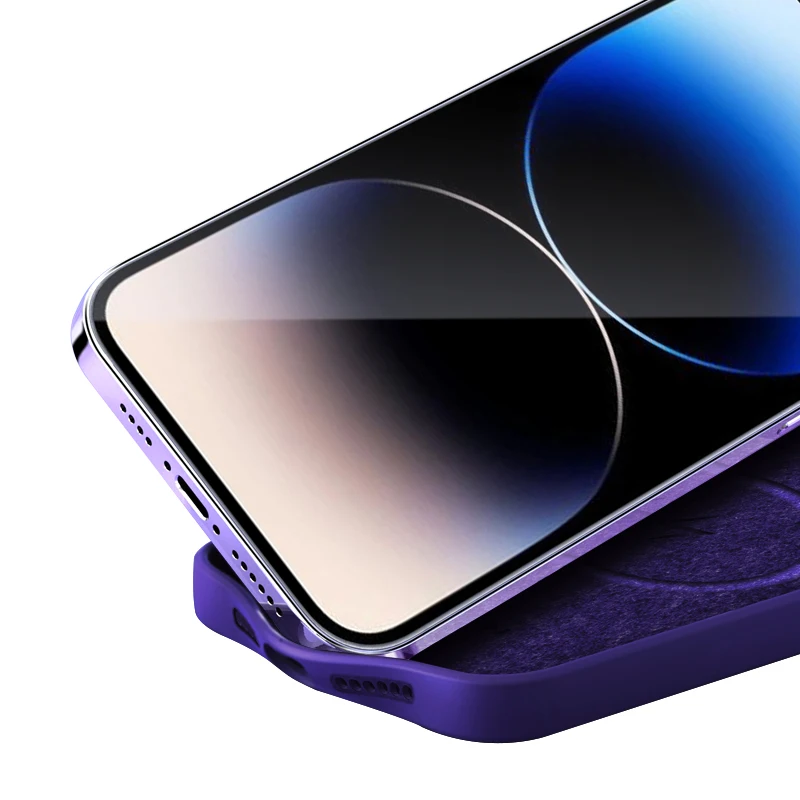 Premium Liquid Silicone Shockproof Soft Case with Square Fluff Bumper