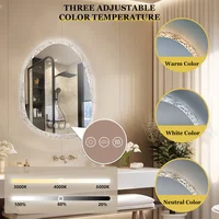 Unique Frameless Mirror LED Light Bathroom Mirror Wall Mounted Backlit Vanity Mirror Designed with Touch Sensors Dimmable Defog - Image 5