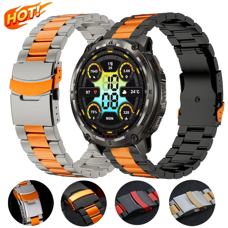 Luxury 22mm Stainless Steel Watch Band Bracelet Strap
