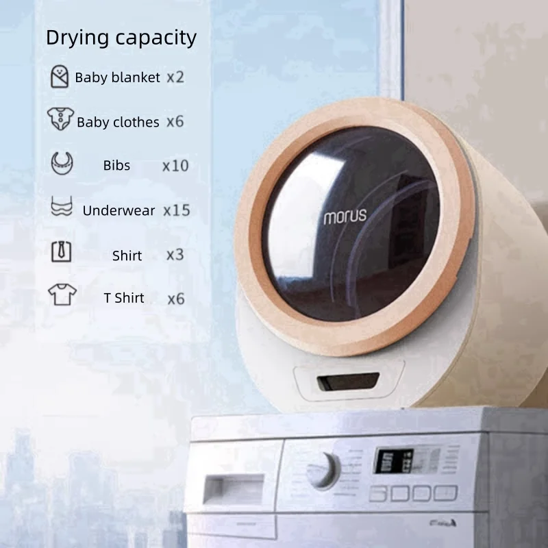 Morus Mini 1.5kg Clothes Dryer Machine 220V Baby Clothes Spin Dryer 15 Minutes Fast Drying Sterilization Mite Remove