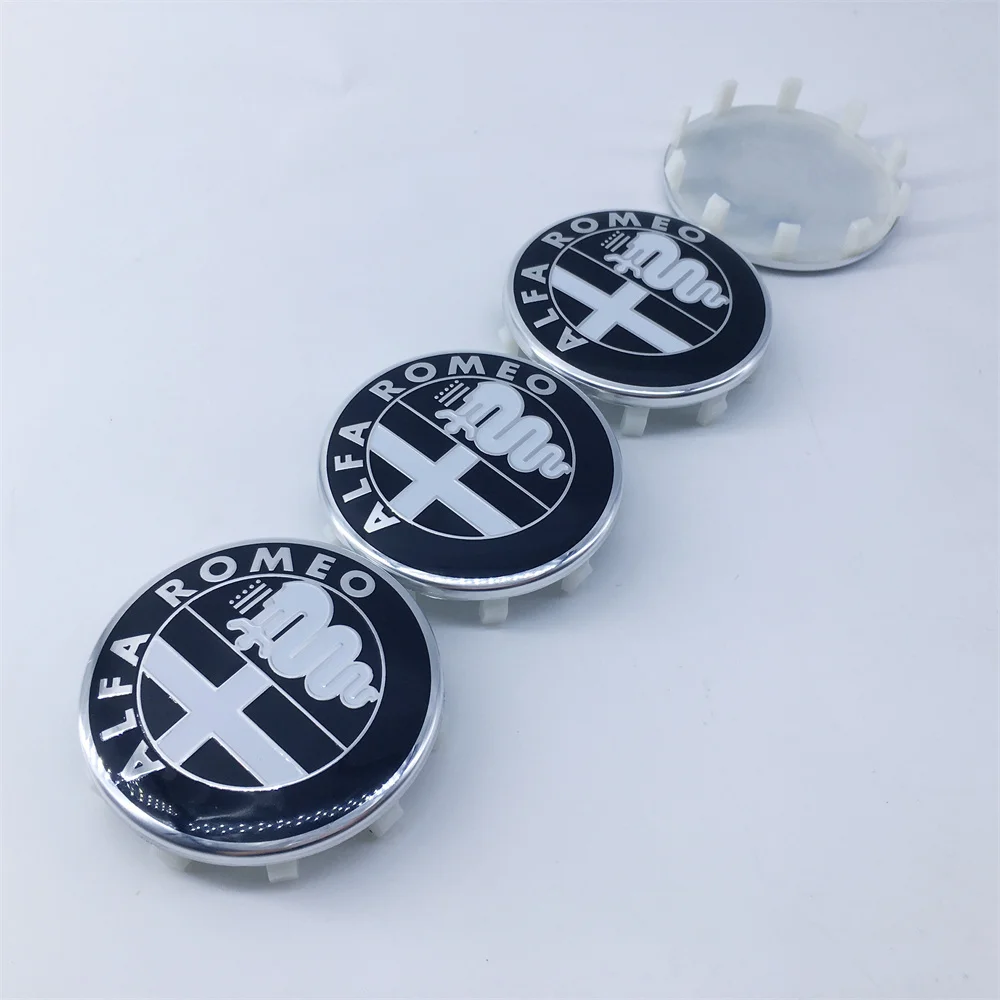 4pcs 60MM 10-Pin GTAM Black Car Emblem Wheel Center Covers Hub Cap Stickers