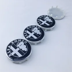 4pcs 60MM 10 - Pin GTAM Black Car Emblem Wheel Center Covers Hub Cap Stickers - 4pcs 60mm 10pin (Black white)