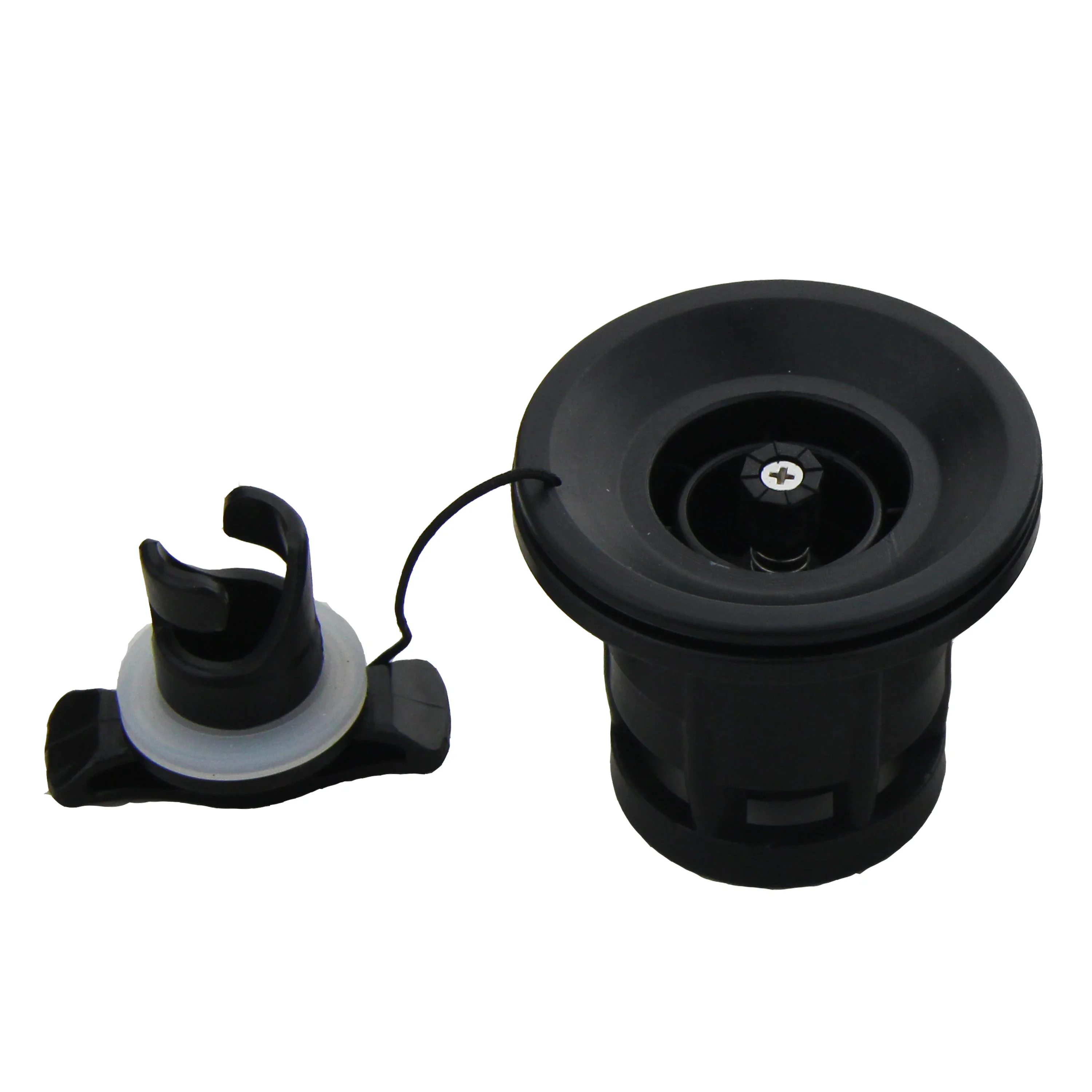Double Seal Grey/Black H-R Air Valve for Inflatable Boat Raft Dinghy Kayak Canoe