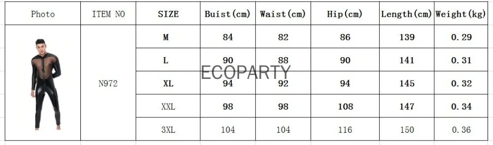 Men Faux Leather Stretch Catsuit Sexy Transparent Mesh Zipper Open Crotch Erotic Tight PVC Bodysuit Fetish Costumes