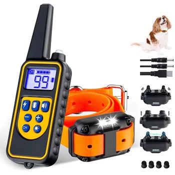 Collar de entrenamiento eléctrico para perros y mascotas, Collar de entrenamiento de golpes, Control remoto electrónico, resistente al agua, recargable 1
