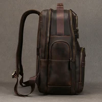 Soft Genuine Leather Backpack Fit For 15.6 inch Laptop Daypack Multifunction USB charging Fashion Male Mochila Travel BacKpack 2