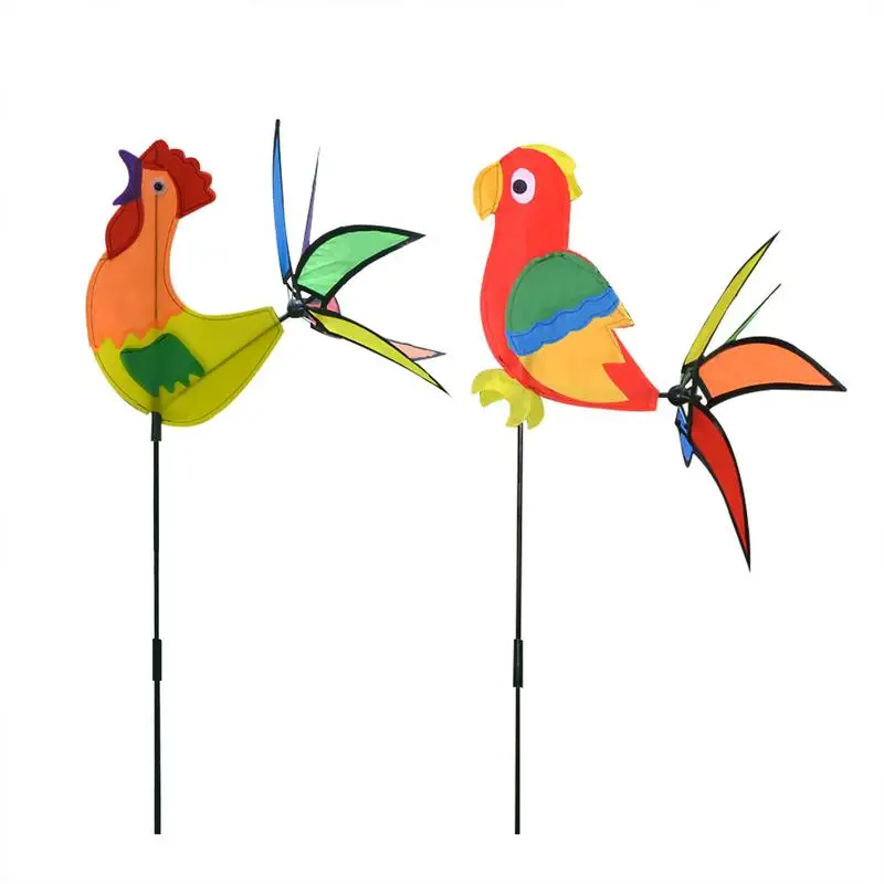 

New Garden Animal Pinwheels Funny Parrot Cock Shaped Windmill Lawn Decorative Wind Spinner For Outdoor Yard Garden Decorations