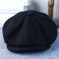 Autumn Winter Black Men Classic Beret Retro British Newsboy Cap With Fake Razor Gatsby Woman Octagonal Hats 006 1