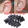 White Black Magnetic Magnet Ear Stud Easy Use Crystal Stone Stud Earrings For Women Men Earrings Clip On No Ear Hole Gift 1 Pair 1