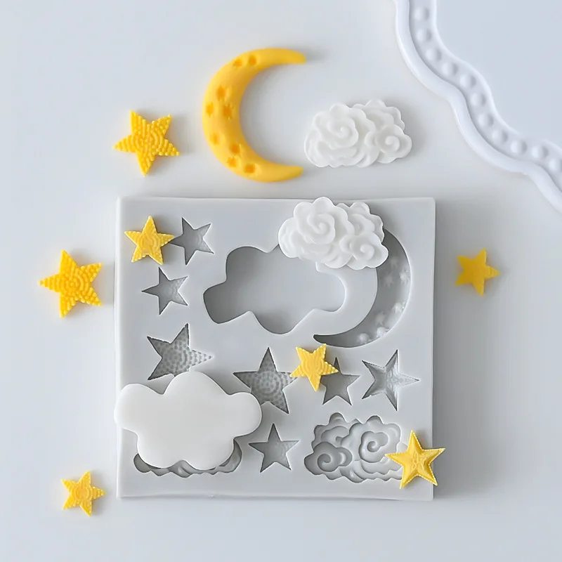 

Moon Star Cloud Cake Decoration Mold Silicone Baking Mold DIY Chocolate Mousse Cake Decoration Tool