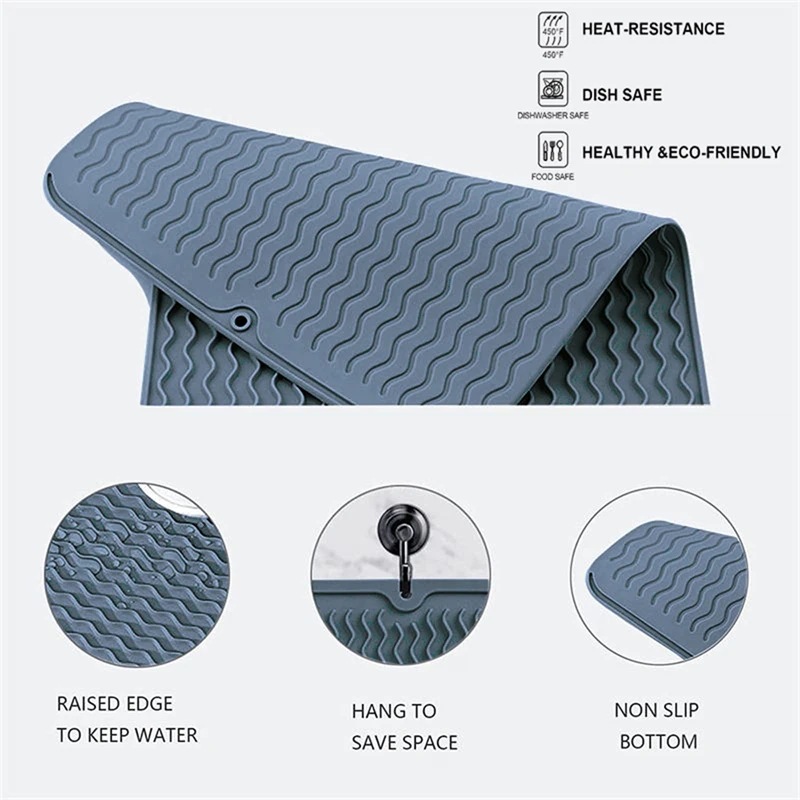 Nordic Color Dish Drying Mat Heat Insulation Dishes Sink Table Pot Holder Protector Cups Draining Mat Kitchen Mildew Proof Mat