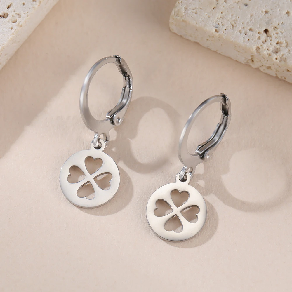 Dawapara Lucky Four Leaf Clover Damen Ohrringe Irish Knot Shamrock Charm Edelstahl Schmuck Valentinstag Geschenk – Detail 25