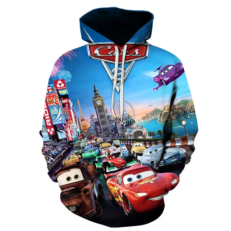 Disney Pixar Cars Lightning McQueen Hoodie Sweatshirts Men Women Casual