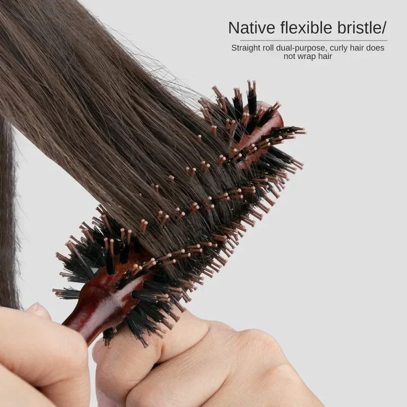 Types Bristle Solid Wood Curly Hair Comb Natural Boar Bristle