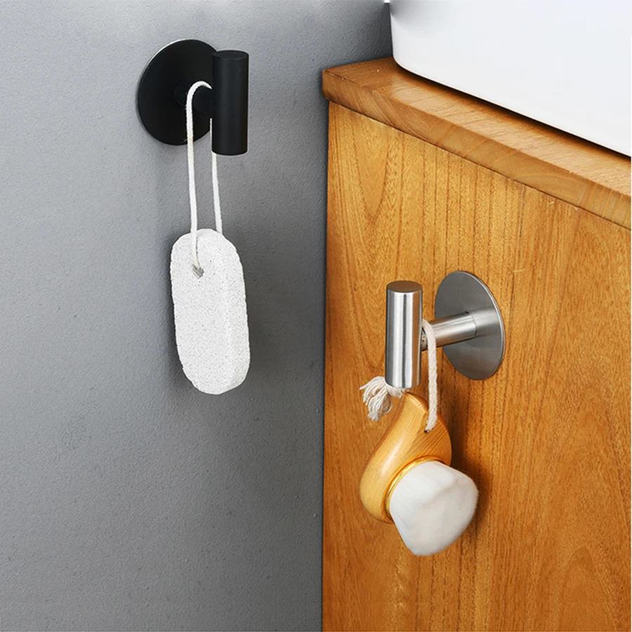 1/2PCS Klebstoff Wand Haken Edelstahl Robe Aufkleber Haken Handtuch Mantel Schlüssel Hosen Kleiderbügel Badezimmer Küche Lagerung zubehör – Detail 10