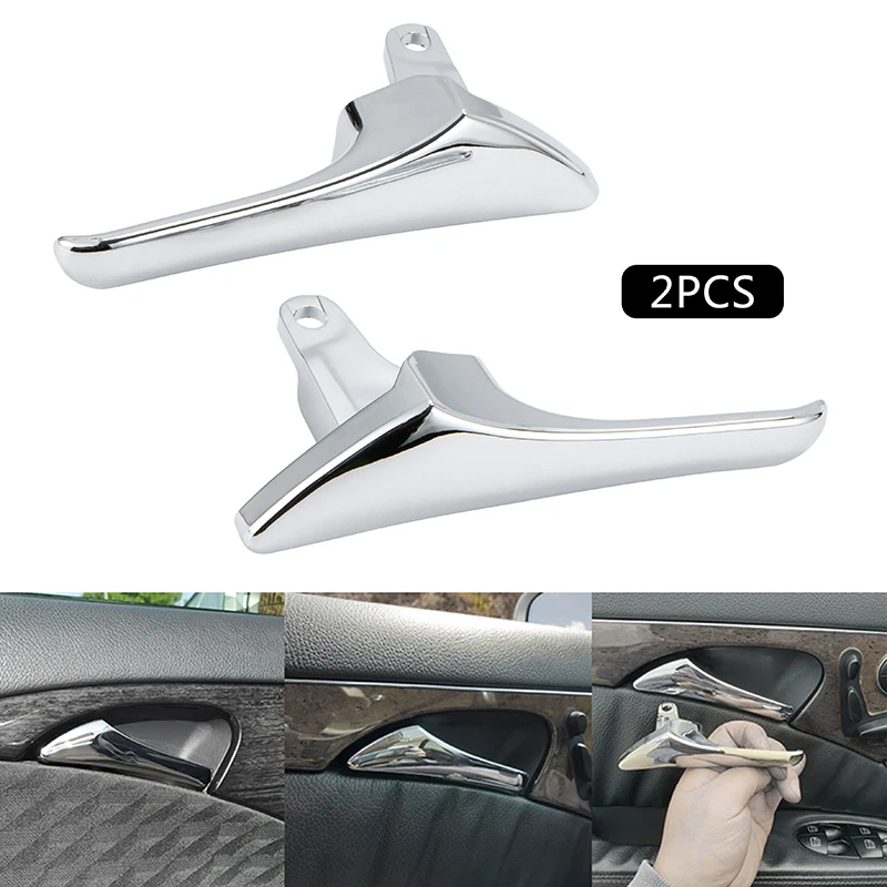 1 Pair Left+right Car Inner Door Handle Cover Inside Trim Chrome Door