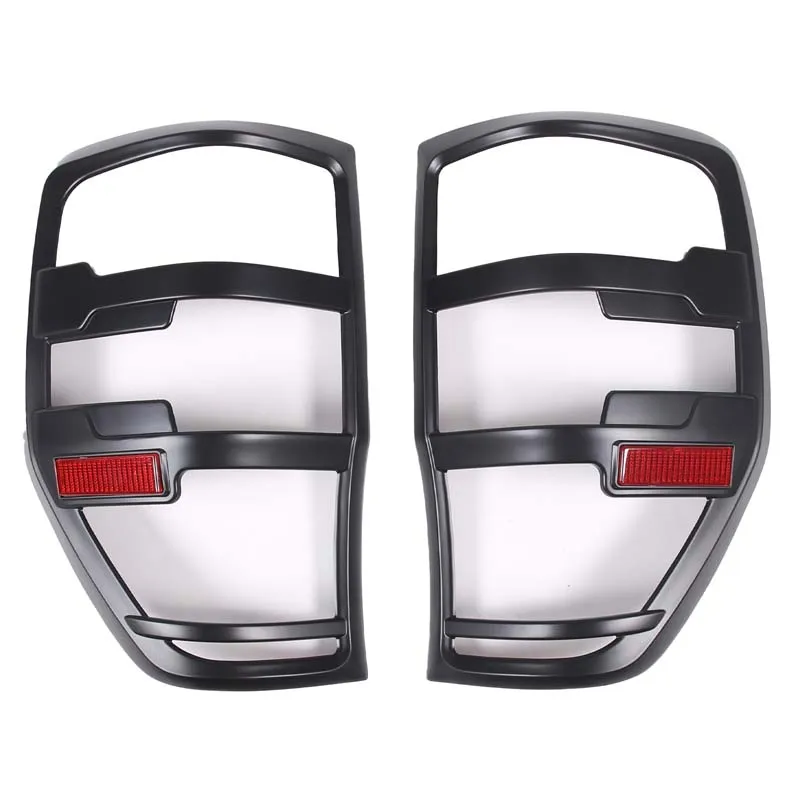 Für Ford Ranger Raptor T6 T7 PX MK1 MK2 Wildtrak T8 2012-2021 Hinten Lampe Dekorative Rahmen Abdeckung ﻿ Mattschwarze Rücklichtabdeckung für das Auto