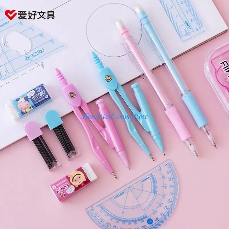 예술가 학생을 위한 H37F 전문 기하학 세트 플라스틱 눈금자 및 나침반, 그리기 도구, 제도 용품, 제도 도구