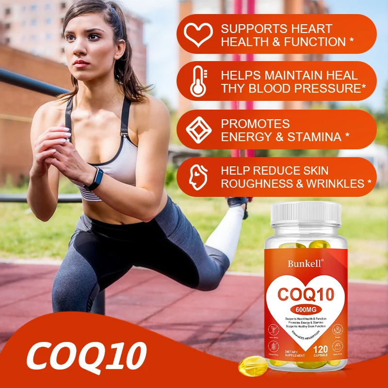 CoQ10 Supplement Supports Heart Health, Cardiovascular Health, Immune System & Cellular Energy Production, 120 Capsules