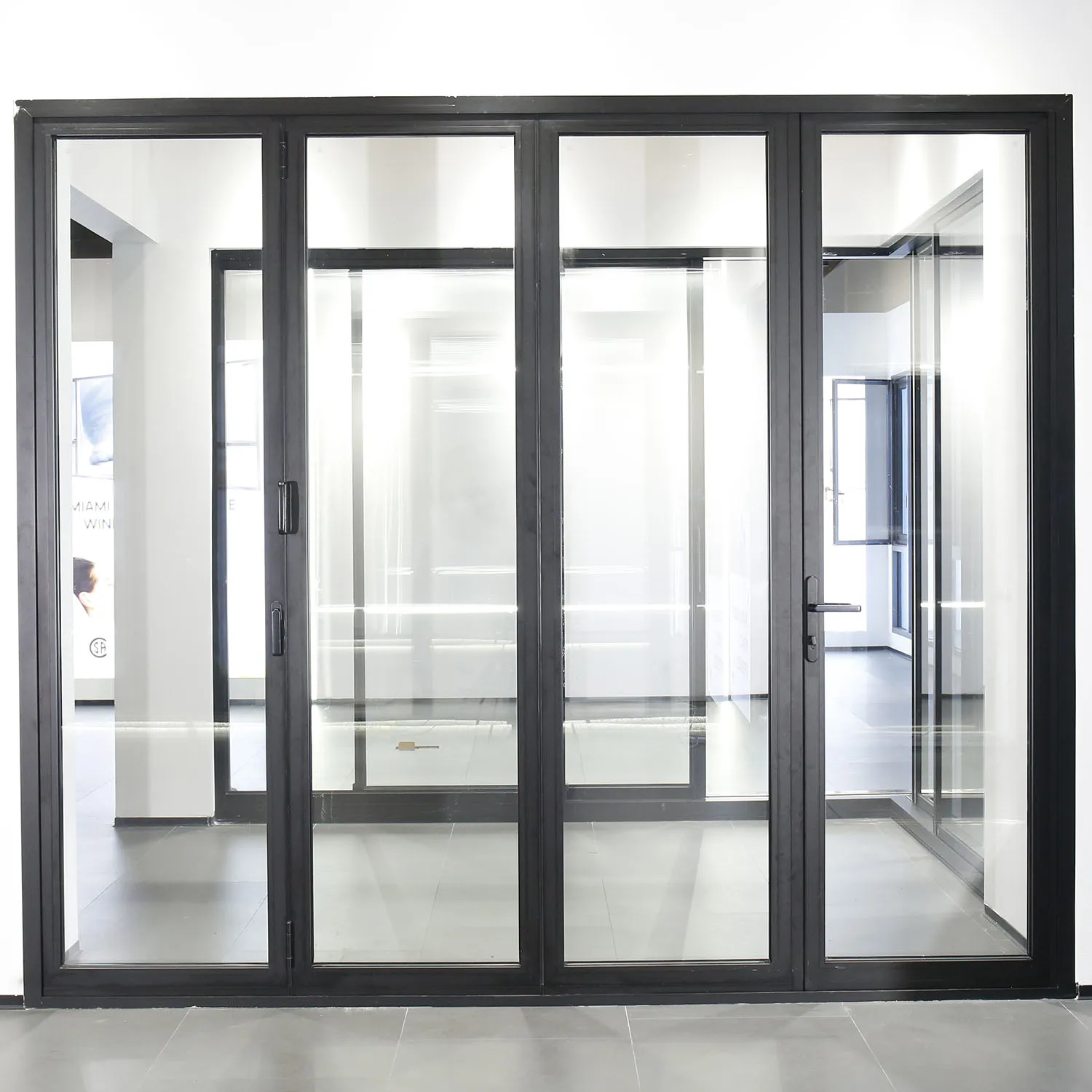 Villa Thermal Break Aluminum Glass Door Double Glazed Metal Narrow Frame Patio Bifold Door Accordion Type Folding