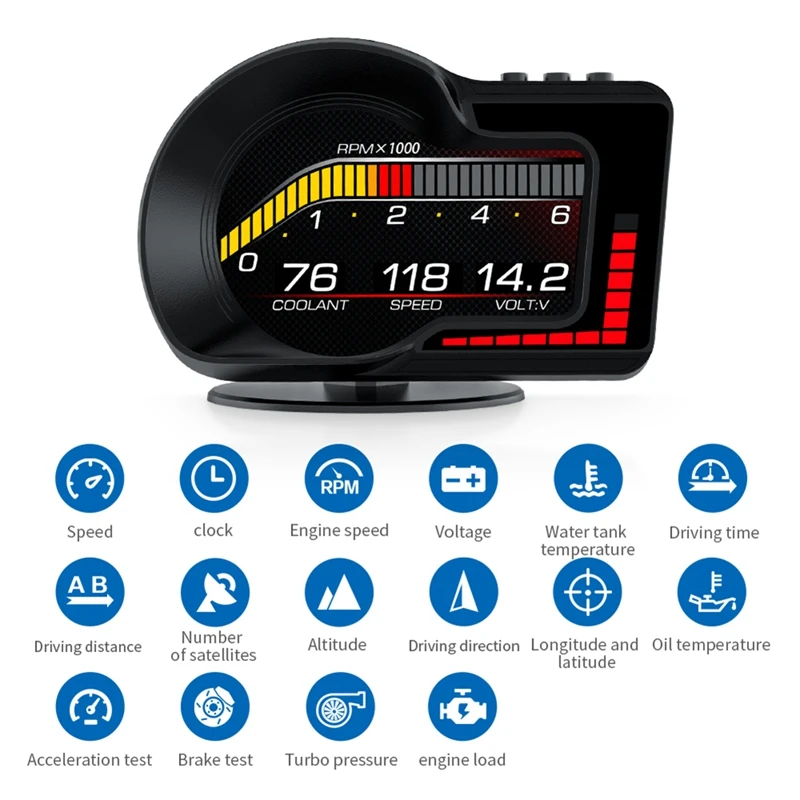 OBD LCD ÷  GPS HUD ڵ ǻ, ڵ   ÷,   ǽð ӵ