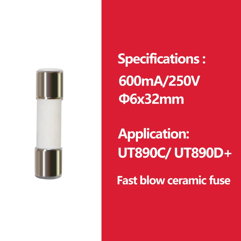 Description Picture 2 of item2pcs UNI-T Cartridge Fuse Fast Acting Fuse Porcelain Tube For Uni-t Multimeter UT890C UT890D+ UT125C
