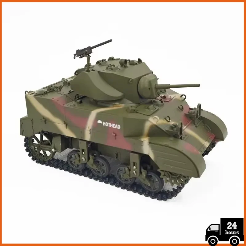 New Warehouse Soldier US Stuart M5A1 RC Tank Military Simulation Tank Model Assembly G2080 Toy Adult Boy Toy  COOLBANK MODEL 3