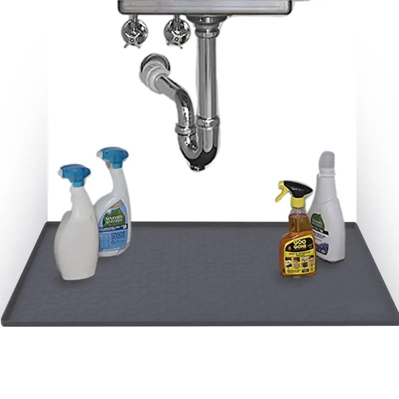 

Under Bathroom Sink Mat Non Slip Silicone Undersink Mat Non Slip Organizer With Waterproof Rhombus Texture For Kitchen Sink