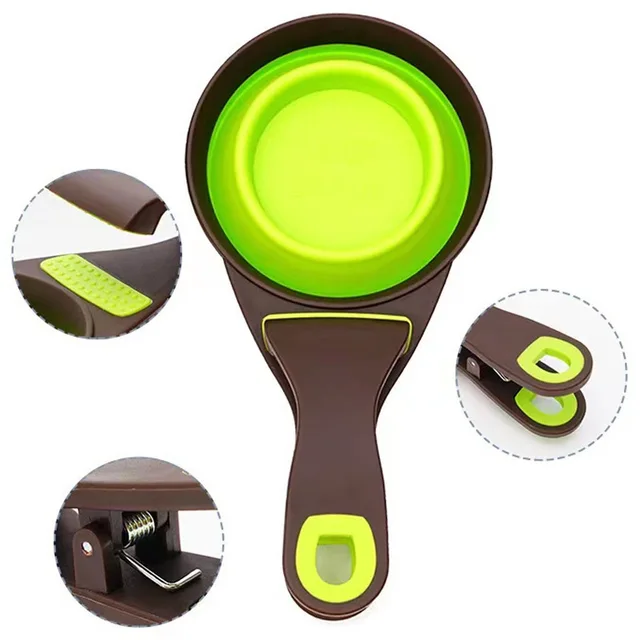 Collapsible Dog Food Scoop Pet Bag Clip Outdoor Bowl Measuring Cup Cat Food Sealing Clip Multifunctional Convenient Pet Supplies 6