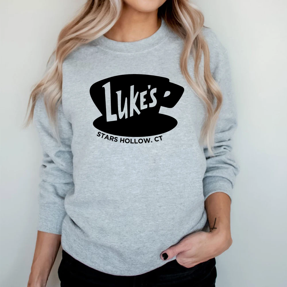 Retro Gilmore Girl Sweatshirt Vintage Lukes Diner Hoodie Star Hollow Pullover Women TV Show Gilmore Girl Crewneck Sweatshirts