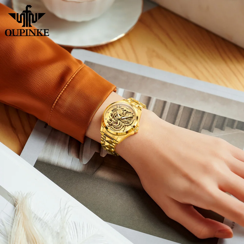 OUPINKE 3276 Women's Watches Import Mechanical Movement Automatic Watches For Women Luxury Hollowed 5Bar Waterproof Wristwatches