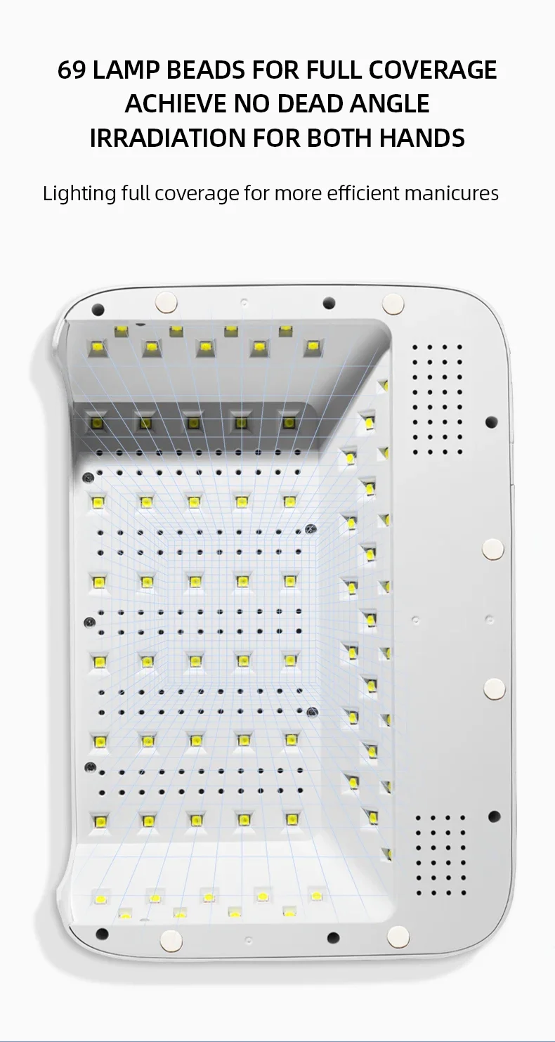 138W Rechargeable Wireless Nail UV Lamp - 69LEDS