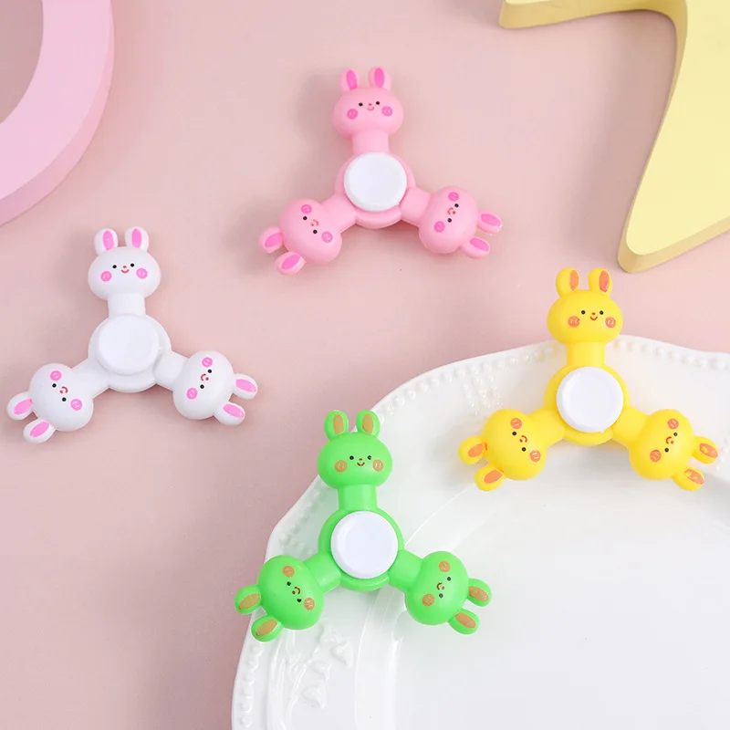 10/30Pcs Cartoon Rabbit frog Fingertip Gyro Stress Reliver Toy Kids Birthday Party Favors Easter Theme Goodie Bag Pinata Fillers stress relief toys party toys