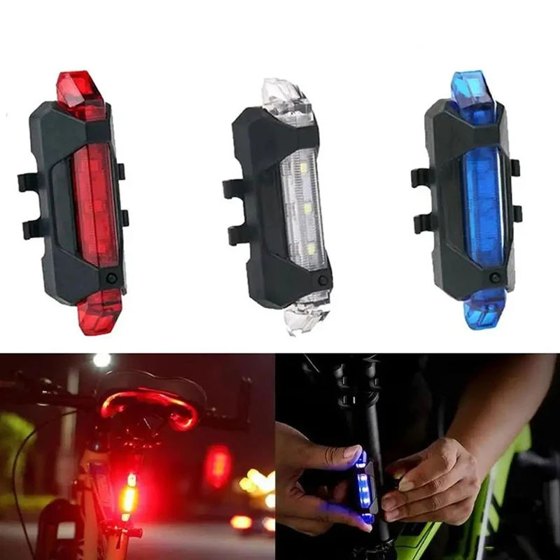 Bicycle Tail Light LED Bike Rear Lamp USB Rechargeable Mountain Road Bike Tailli