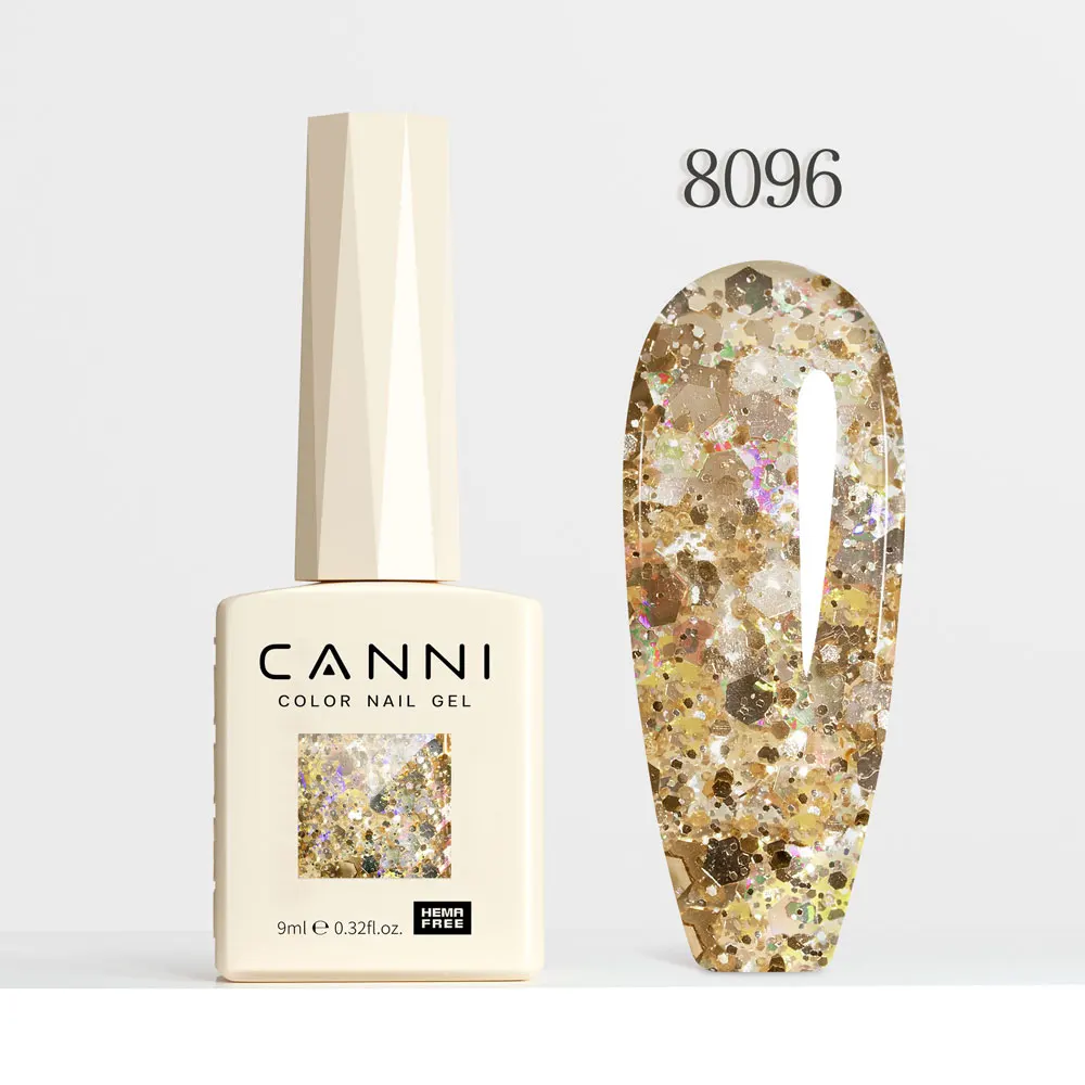 CANNI Super Glossy Glitter Cat Eye Nail Gel Polish - Hema Free Diamond Top Coat, Semi-Permanent UV LED Varnish