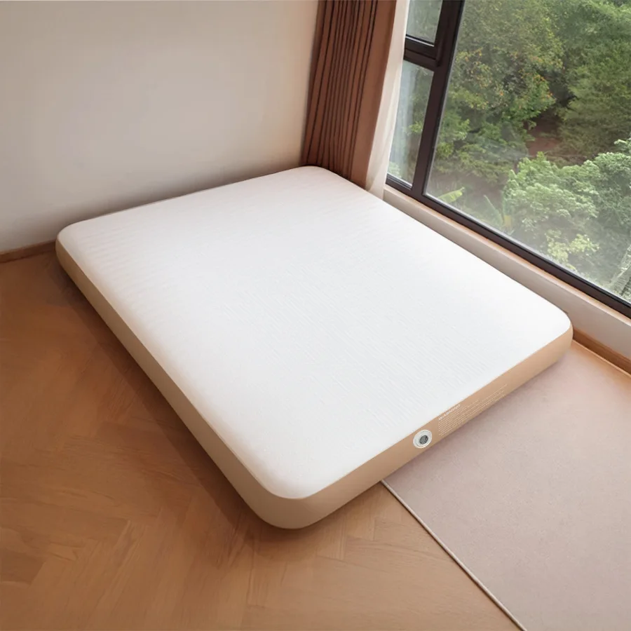 Aufblasbare Campingmatratze 100/150/200cm Outdoor-Campingbett 20CM Dick Gebürstetes Tragbares Luftbett Auto-Bodenzelt Hausmatte+Bezug – Detail 2