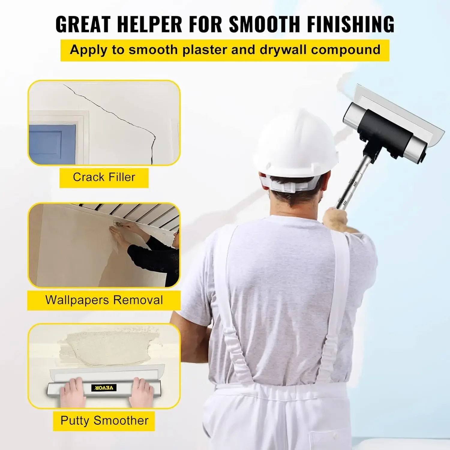 Skimming Blade Set,10"+24"+32" Blades + 35"-78" Extension Handle，European Stainless Steel Construction Knife, Aluminum Blade Pro 2