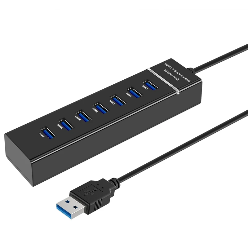 Hub Usb, Hub Usb 3.0 A 7 Porte Led Portatile Ad Alta Velocità Compatibile Per Air, Mac Mini/Pro, Surface Pro, Pc E Laptop