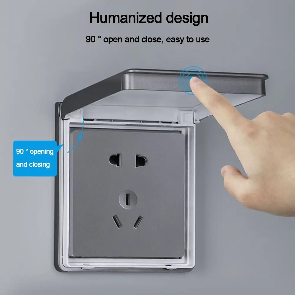 Wall-mounted switch protective cover self-adhesive 86 type protection socket plastic electric plug cover bathroom socket protective cover
