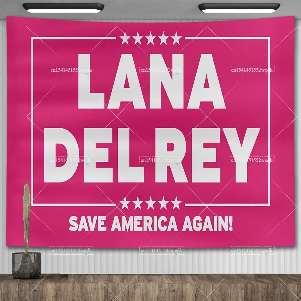 Lana Del Rey Save America Again 국기 벽 장식 태피스트리 방 장식, 미적인 가정 및 정원 배너 밈 태피스트리