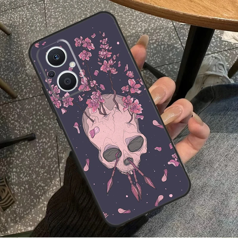 Gothic Floral Skull Phone Case