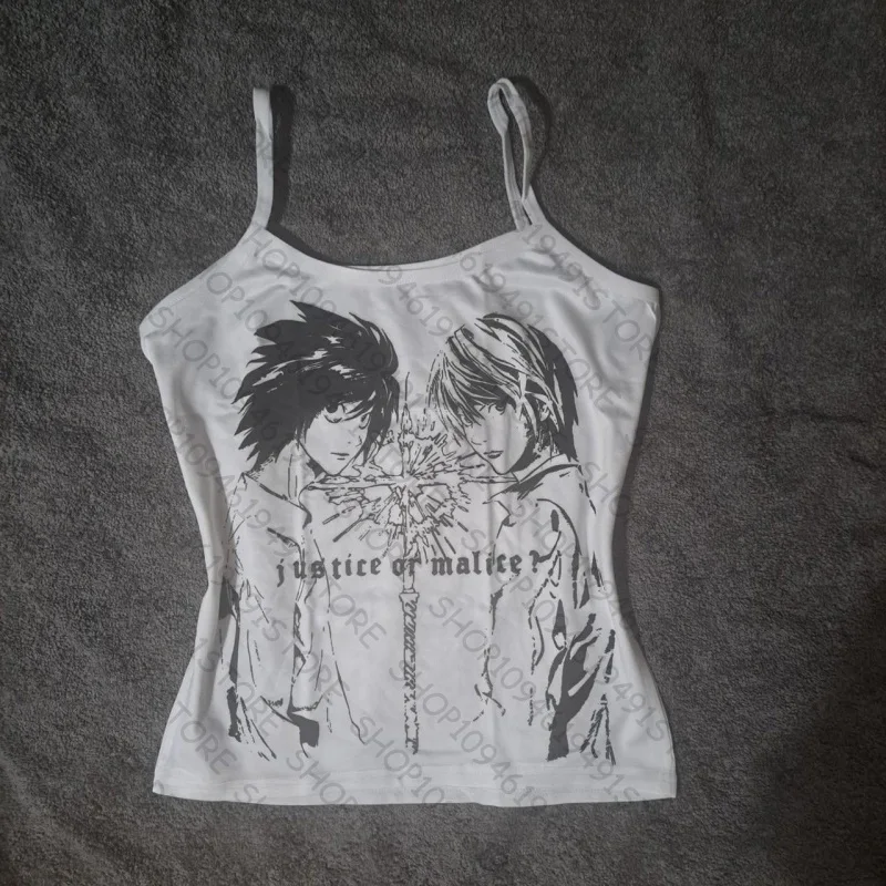 Y2K Chaleco con Estampado Punk Vintage para Mujer, Ropa de Calle Gótica Harajuku, Camisetas Sin Mangas, Estilo Y2K, Camiseta Sin Mangas para Bebé de Verano