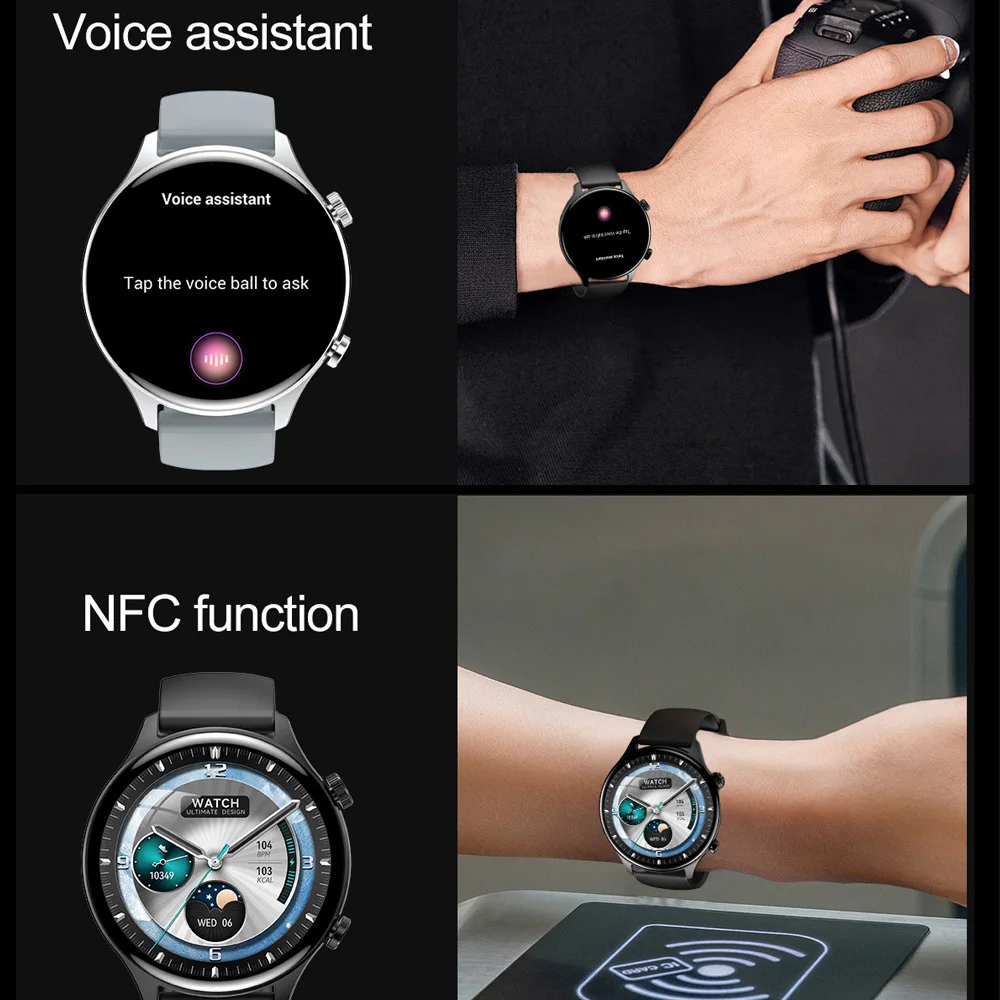 VALDUS 2025 New VS63 Pro Smartwatch For Man Woman AMOLED Long Battery Life NFC Voice Assistant Sport Smart Watch For ios Android 5